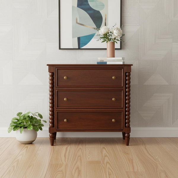 HomeRoots 59" Brown Solid Wood Sideboard with Two Drawers - Modern Storage Solution for Any Room Decor! 719377