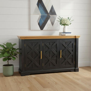 HomeRoots 30" Brown Solid Wood Sideboard with 2 Drawers - Stylish Storage for Any Room, Compact & Versatile 719378