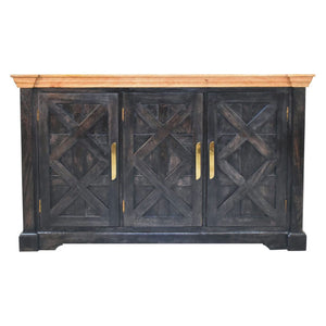 HomeRoots 30" Brown Solid Wood Sideboard with 2 Drawers - Stylish Storage for Any Room, Compact & Versatile 719378