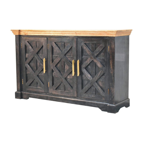 HomeRoots 30" Brown Solid Wood Sideboard with 2 Drawers - Stylish Storage for Any Room, Compact & Versatile 719378