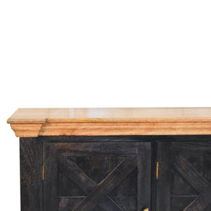 HomeRoots 30" Brown Solid Wood Sideboard with 2 Drawers - Stylish Storage for Any Room, Compact & Versatile 719378
