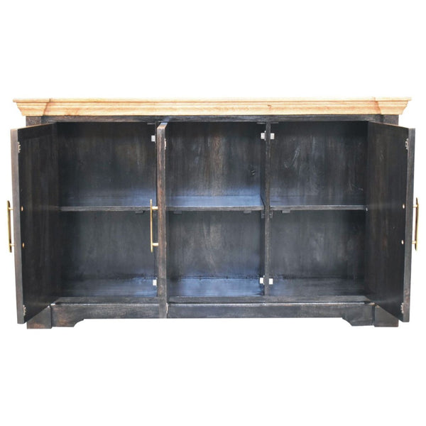 HomeRoots 30" Brown Solid Wood Sideboard with 2 Drawers - Stylish Storage for Any Room, Compact & Versatile 719378