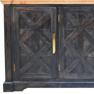 HomeRoots 30" Brown Solid Wood Sideboard with 2 Drawers - Stylish Storage for Any Room, Compact & Versatile 719378