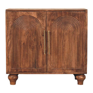 HomeRoots 22" Brown Solid Wood Sideboard with Two Drawers – Stylish Storage Solution for Any Room Decor 719379