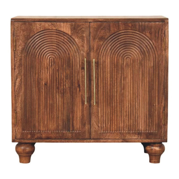 HomeRoots 22" Brown Solid Wood Sideboard with Two Drawers – Stylish Storage Solution for Any Room Decor 719379