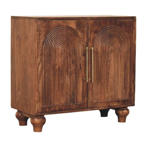 HomeRoots 22" Brown Solid Wood Sideboard with Two Drawers – Stylish Storage Solution for Any Room Decor 719379