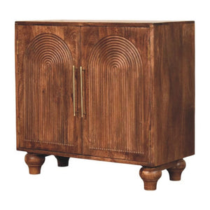 HomeRoots 22" Brown Solid Wood Sideboard with Two Drawers – Stylish Storage Solution for Any Room Decor 719379