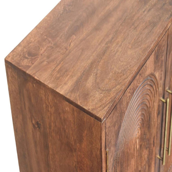 HomeRoots 22" Brown Solid Wood Sideboard with Two Drawers – Stylish Storage Solution for Any Room Decor 719379