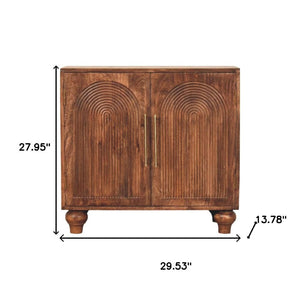 HomeRoots 22" Brown Solid Wood Sideboard with Two Drawers – Stylish Storage Solution for Any Room Decor 719379