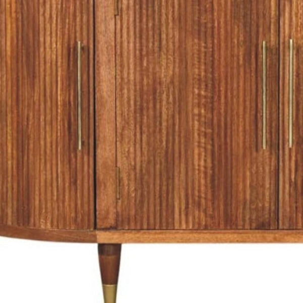 HomeRoots 35" Chic Solid Wood Four Drawer Sideboard - Modern Storage Solution for Home Décor & Organization 719381