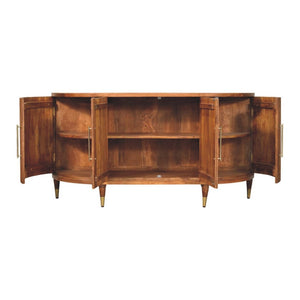 HomeRoots 35" Chic Solid Wood Four Drawer Sideboard - Modern Storage Solution for Home Décor & Organization 719381