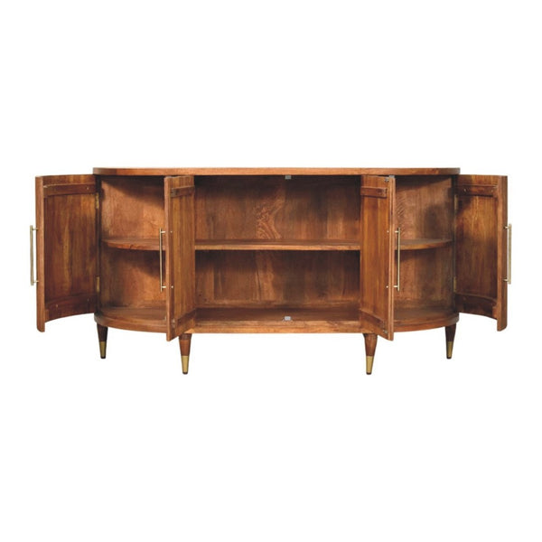 HomeRoots 35" Chic Solid Wood Four Drawer Sideboard - Modern Storage Solution for Home Décor & Organization 719381