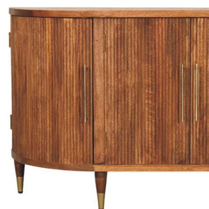 HomeRoots 35" Chic Solid Wood Four Drawer Sideboard - Modern Storage Solution for Home Décor & Organization 719381