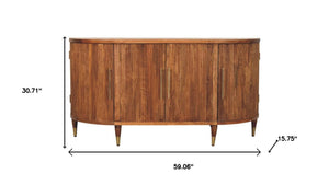 HomeRoots 35" Chic Solid Wood Four Drawer Sideboard - Modern Storage Solution for Home Décor & Organization 719381