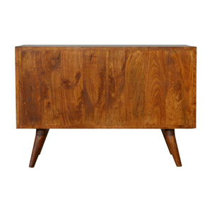 HomeRoots 65" Solid Wood Sideboard with Six Drawers – Stylish Brown Finish & Modern Silver Hardware Design 719382