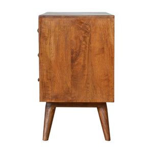 HomeRoots 65" Solid Wood Sideboard with Six Drawers – Stylish Brown Finish & Modern Silver Hardware Design 719382