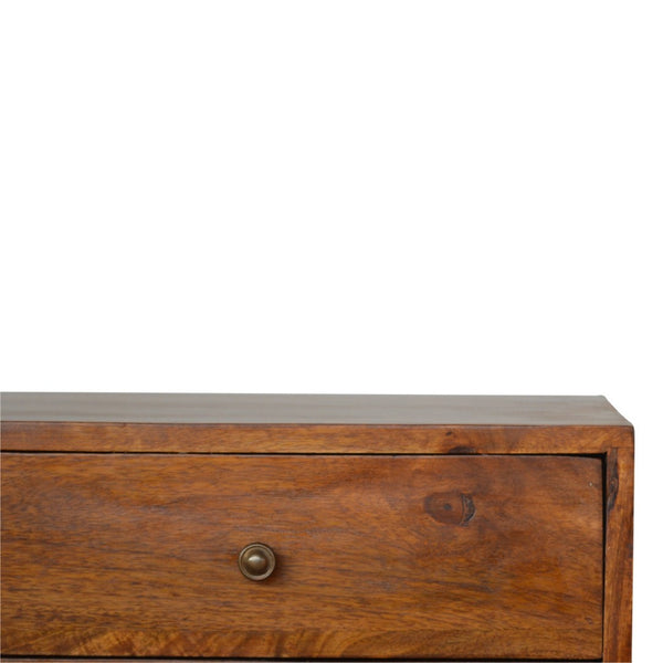 HomeRoots 65" Solid Wood Sideboard with Six Drawers – Stylish Brown Finish & Modern Silver Hardware Design 719382