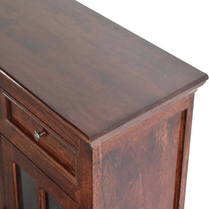 HomeRoots 65" Brown Solid Wood Sideboard – Modern Four Drawer Cabinet for Stylish Home Organization & Storage 719383