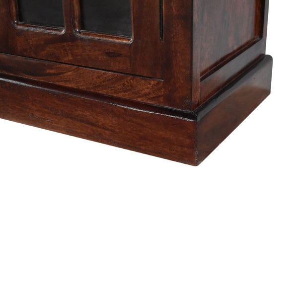 HomeRoots 65" Brown Solid Wood Sideboard – Modern Four Drawer Cabinet for Stylish Home Organization & Storage 719383