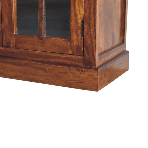 HomeRoots 65" Brown Solid Wood Sideboard - Stylish Four Drawer Storage Solution for Modern Living Spaces 719384