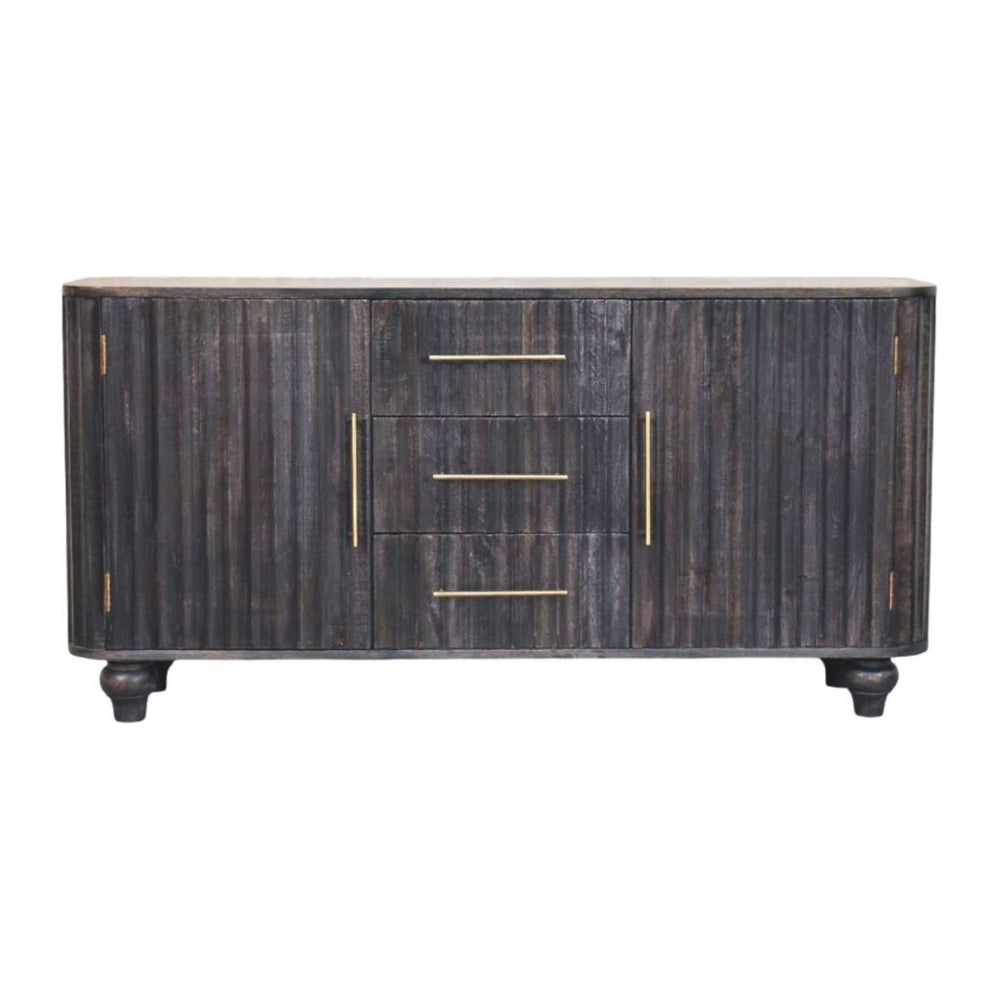 HomeRoots 57" Brown Solid Wood Sideboard – Stylish Five Drawer Cabinet for Modern Storage in Any Room 719387