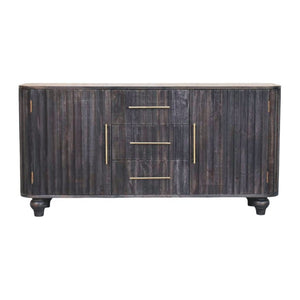 HomeRoots 57" Brown Solid Wood Sideboard – Stylish Five Drawer Cabinet for Modern Storage in Any Room 719387