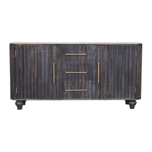 HomeRoots 57" Brown Solid Wood Sideboard – Stylish Five Drawer Cabinet for Modern Storage in Any Room 719387