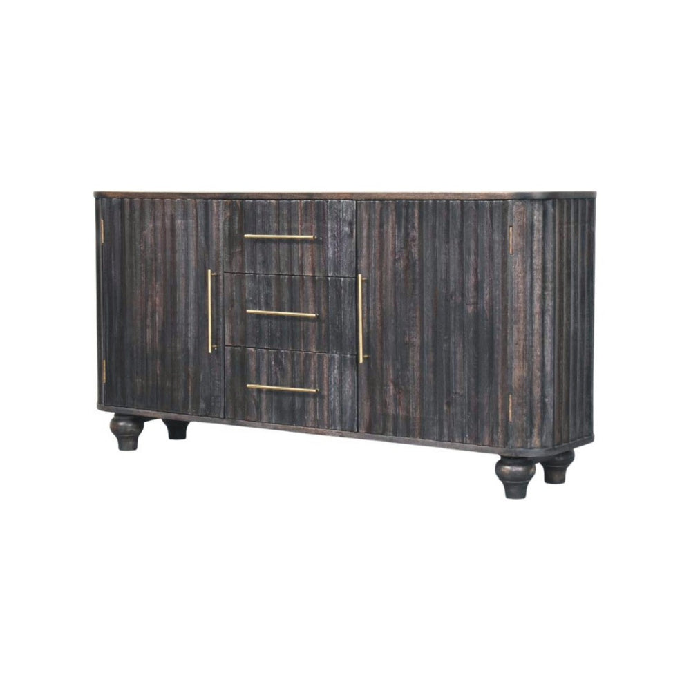 HomeRoots 57" Brown Solid Wood Sideboard – Stylish Five Drawer Cabinet for Modern Storage in Any Room 719387