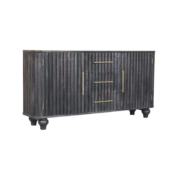 HomeRoots 57" Brown Solid Wood Sideboard – Stylish Five Drawer Cabinet for Modern Storage in Any Room 719387