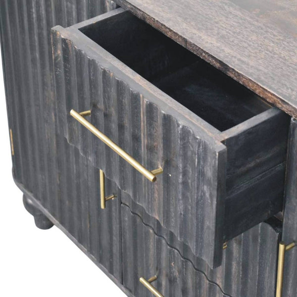 HomeRoots 57" Brown Solid Wood Sideboard – Stylish Five Drawer Cabinet for Modern Storage in Any Room 719387