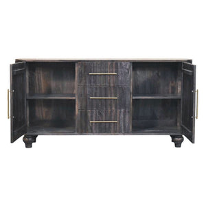 HomeRoots 57" Brown Solid Wood Sideboard – Stylish Five Drawer Cabinet for Modern Storage in Any Room 719387