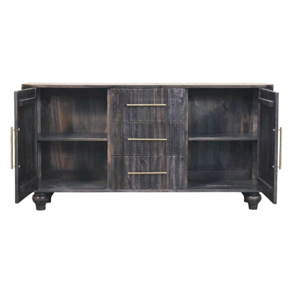 HomeRoots 57" Brown Solid Wood Sideboard – Stylish Five Drawer Cabinet for Modern Storage in Any Room 719387