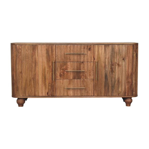 HomeRoots 35" Brown Solid Wood Sideboard with Four Drawers – Stylish Storage Solution for Any Room Decor 719388