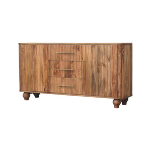 HomeRoots 35" Brown Solid Wood Sideboard with Four Drawers – Stylish Storage Solution for Any Room Decor 719388