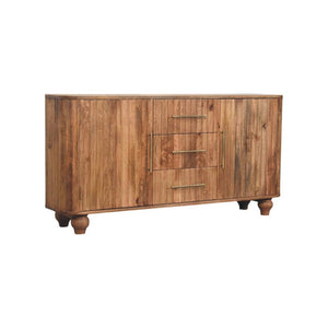 HomeRoots 35" Brown Solid Wood Sideboard with Four Drawers – Stylish Storage Solution for Any Room Decor 719388
