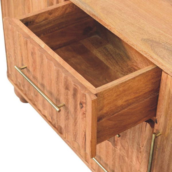 HomeRoots 35" Brown Solid Wood Sideboard with Four Drawers – Stylish Storage Solution for Any Room Decor 719388