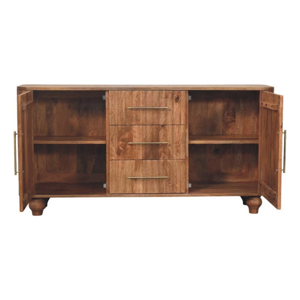 HomeRoots 35" Brown Solid Wood Sideboard with Four Drawers – Stylish Storage Solution for Any Room Decor 719388