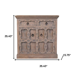 HomeRoots 87" White Carved Geometric Sideboard - Modern Storage Cabinet with Stainless Steel Legs & Elegance 719396