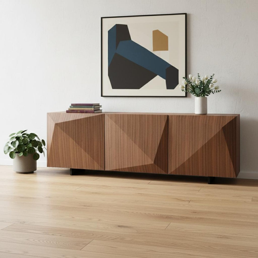 HomeRoots 94" Dark Gray Wood Sideboard with Soft-Close Doors, Modern Design & Versatile Storage Solutions 719398