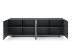 HomeRoots 94" Gold Wood Sideboard - Stylish Storage Solution with Soft-Close Doors for Modern Spaces 719399