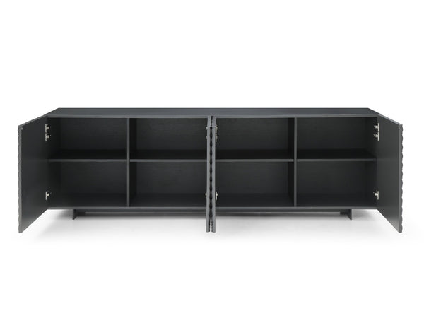 HomeRoots 94" Gold Wood Sideboard - Stylish Storage Solution with Soft-Close Doors for Modern Spaces 719399