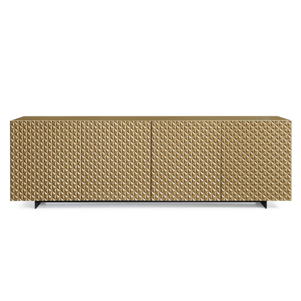 HomeRoots 79" Light Gray Wood Sideboard - Stylish Storage Solution with Four Doors for Modern Spaces 719400