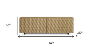 HomeRoots 79" Light Gray Wood Sideboard - Stylish Storage Solution with Four Doors for Modern Spaces 719400