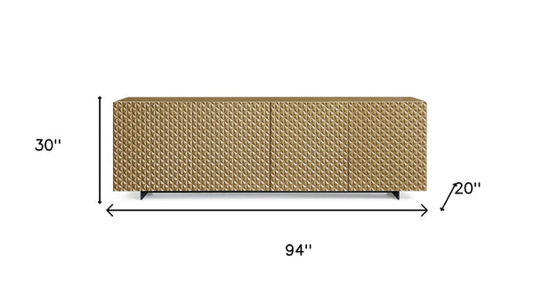 HomeRoots 79" Light Gray Wood Sideboard - Stylish Storage Solution with Four Doors for Modern Spaces 719400