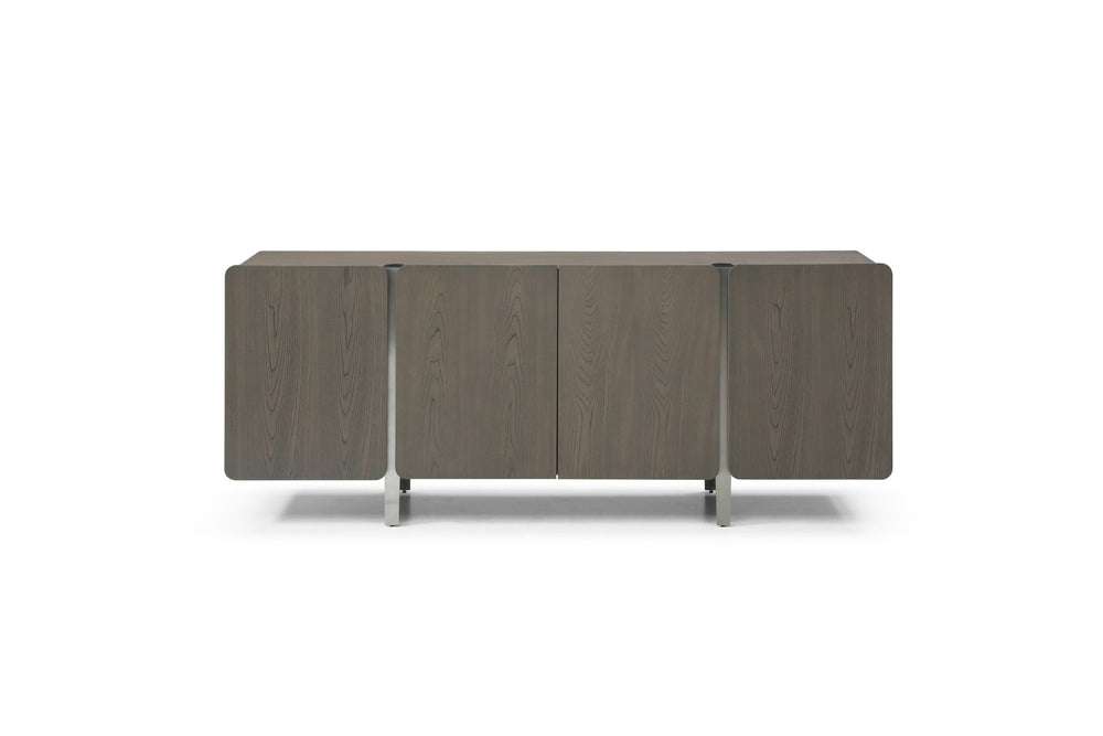 HomeRoots 126" Gray Nubuck Leather Sofa - Luxurious Comfort Meets Contemporary Design for Large Living Spaces 719402