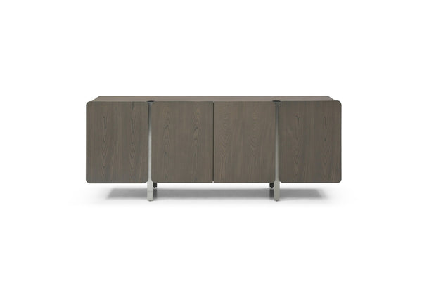 HomeRoots 126" Gray Nubuck Leather Sofa - Luxurious Comfort Meets Contemporary Design for Large Living Spaces 719402