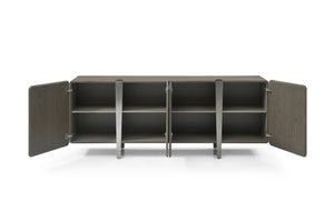 HomeRoots 126" Gray Nubuck Leather Sofa - Luxurious Comfort Meets Contemporary Design for Large Living Spaces 719402