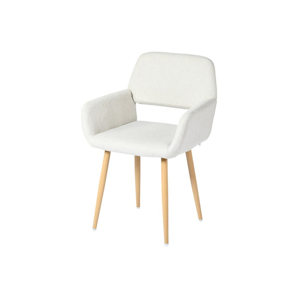 HomeRoots Set of Four Modern Gray-Beige Velvet Dining Side Chairs with Sturdy Oak-Look Steel Legs for Versatility 719407