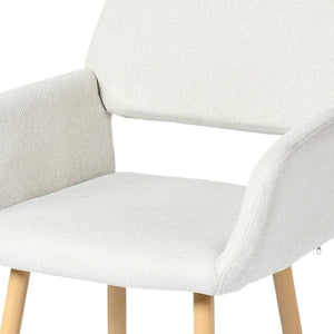 HomeRoots Set of Four Modern Gray-Beige Velvet Dining Side Chairs with Sturdy Oak-Look Steel Legs for Versatility 719407