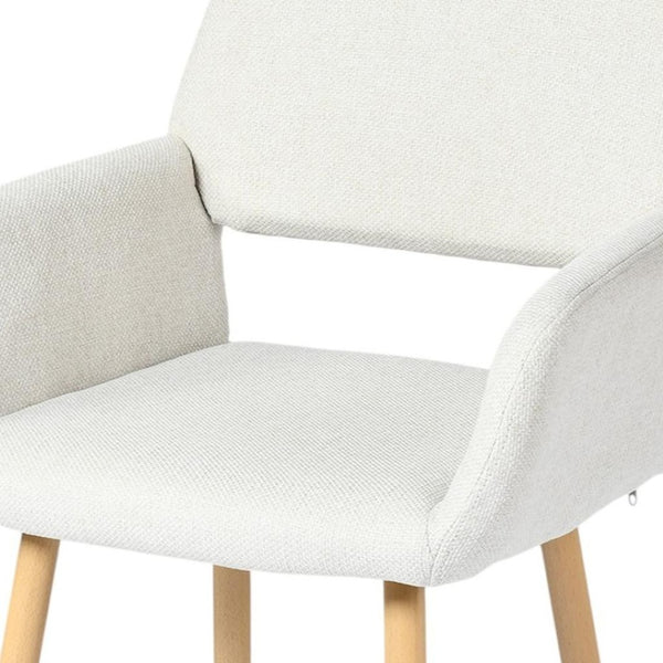 HomeRoots Set of Four Modern Gray-Beige Velvet Dining Side Chairs with Sturdy Oak-Look Steel Legs for Versatility 719407
